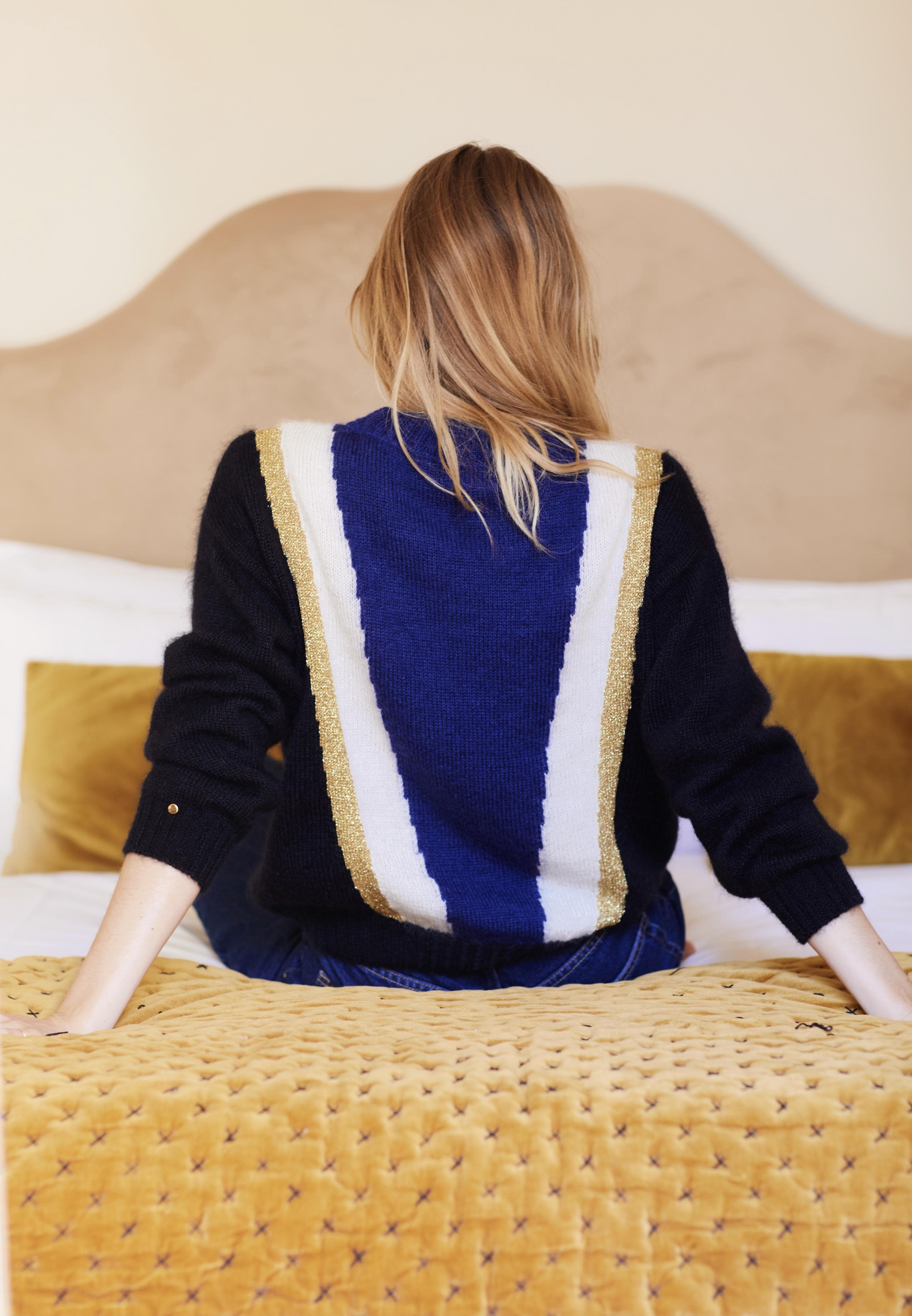 Anny Blatt Serena maglione mohair e seta grafico