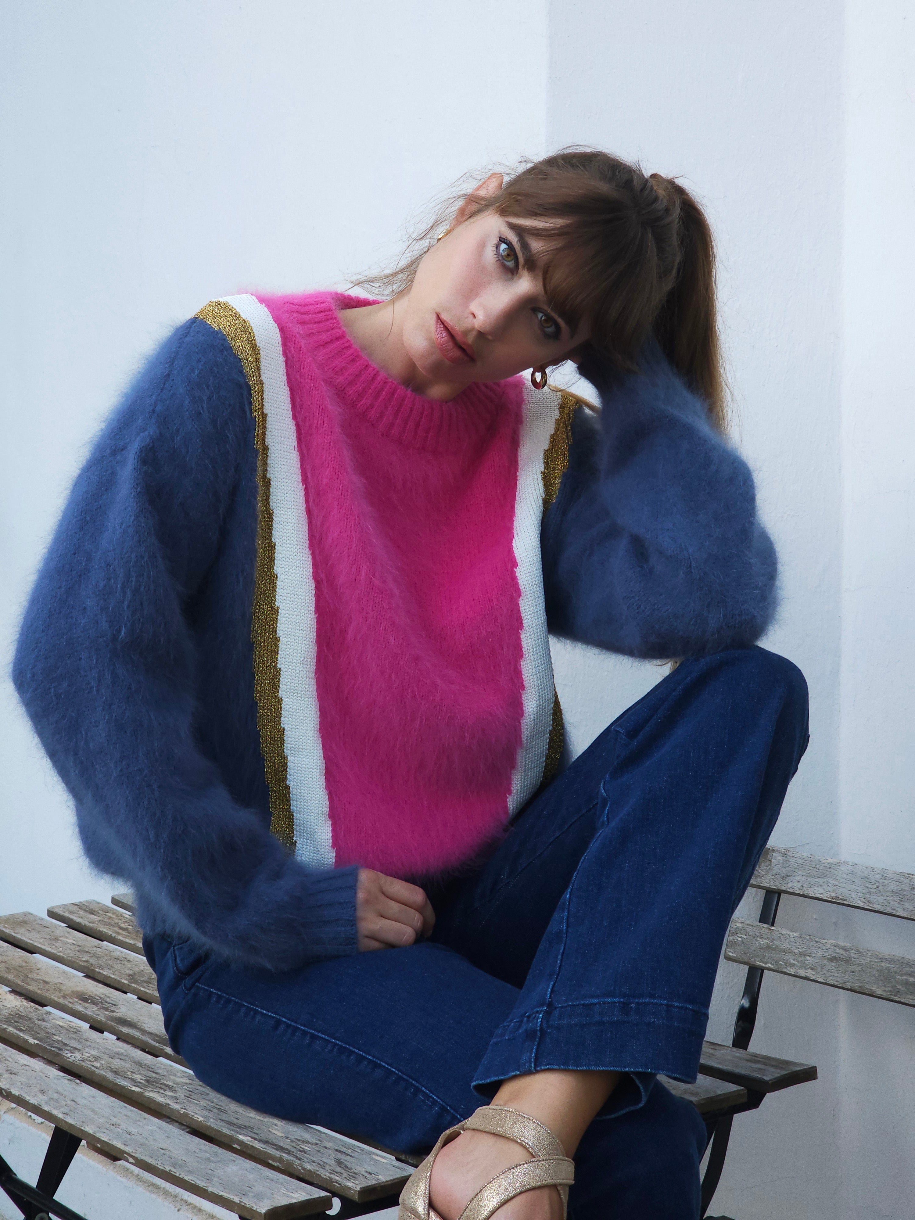 Anny Blatt Serena maglione grigio sorbet angora