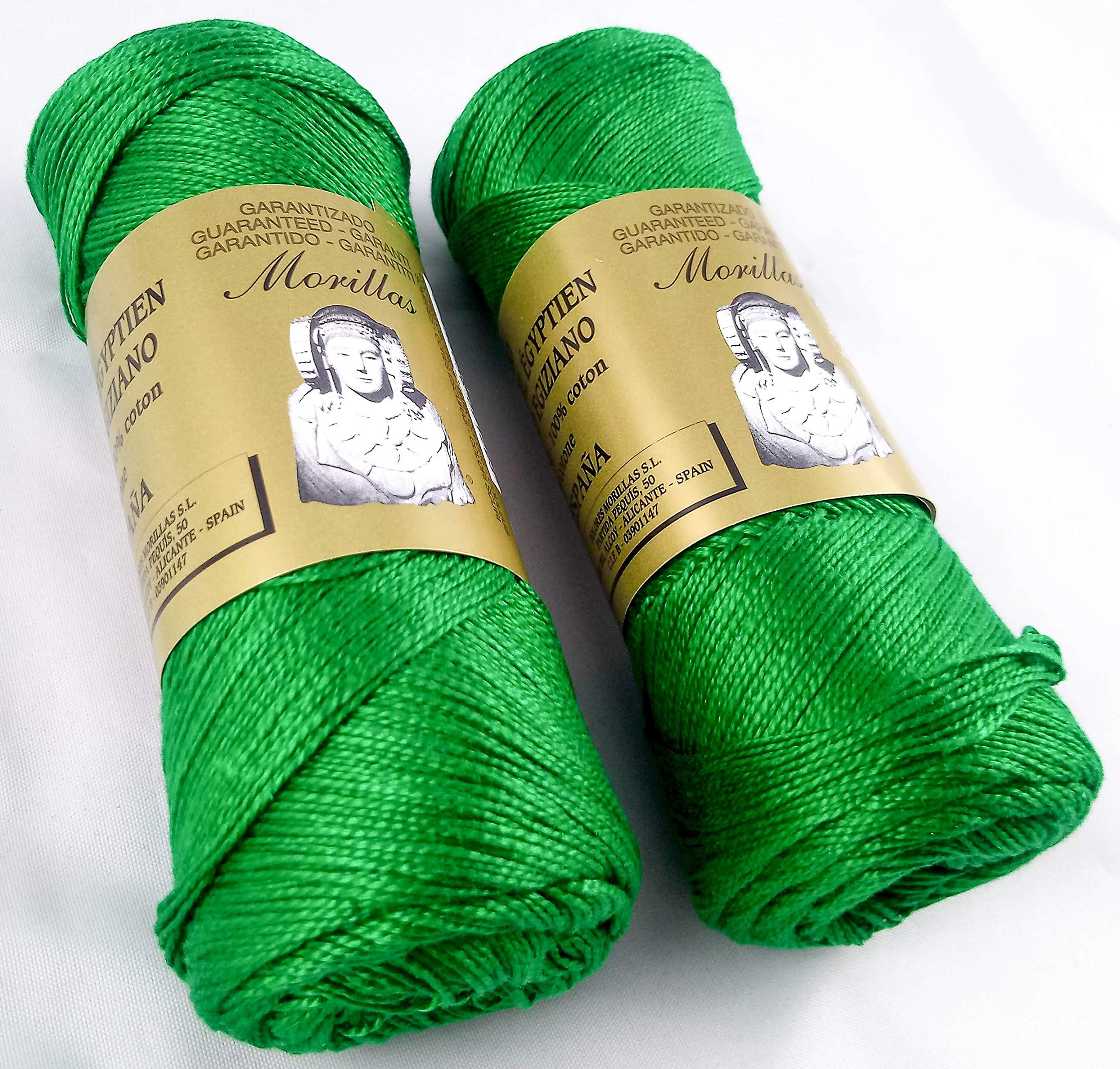 Morillas Zepelines Ne 5/2 cotone perlato verde 12 x2 tinta unita