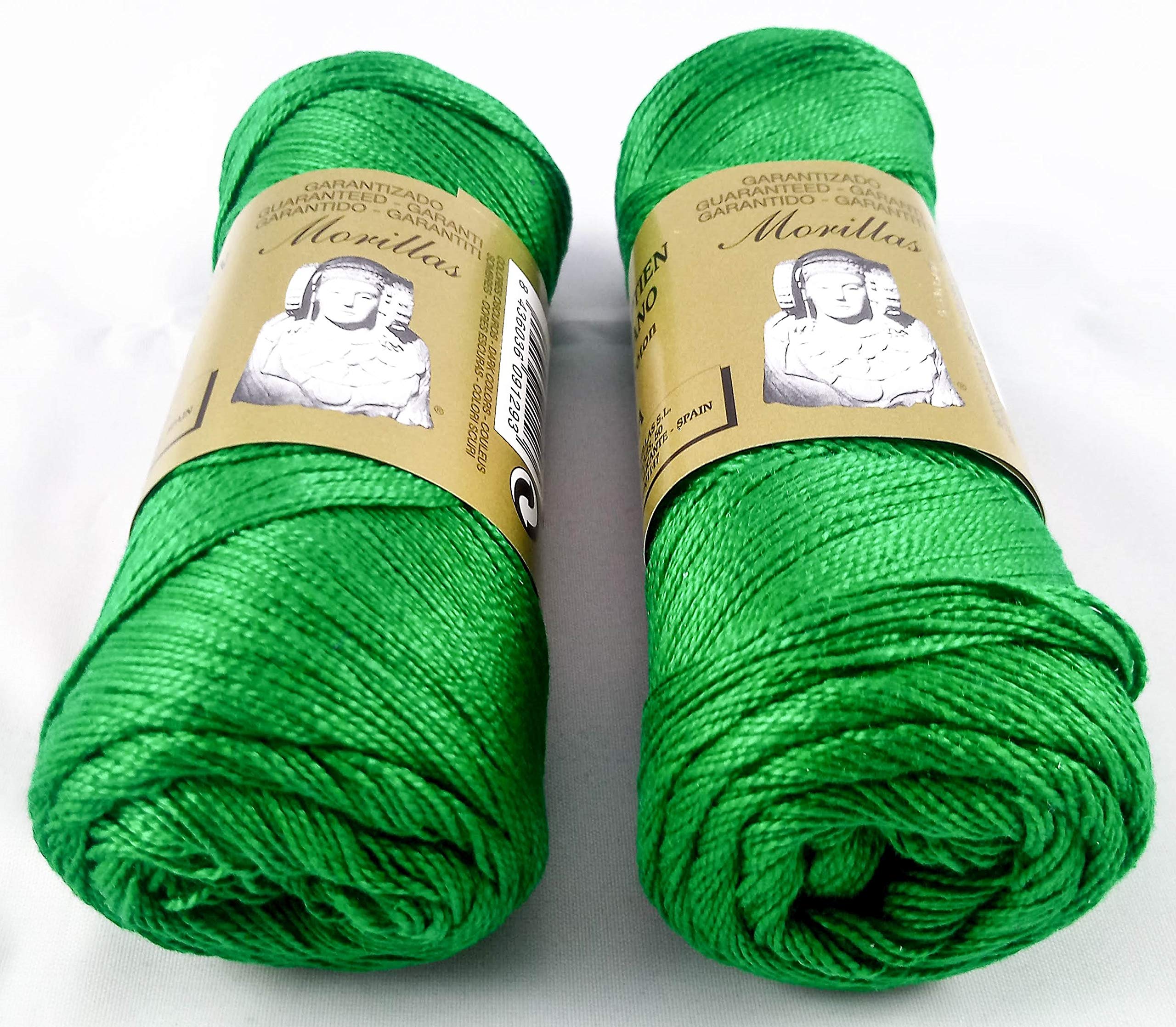 Morillas Zepelines Ne 5/2 cotone perlato verde 12 x2 tinta unita