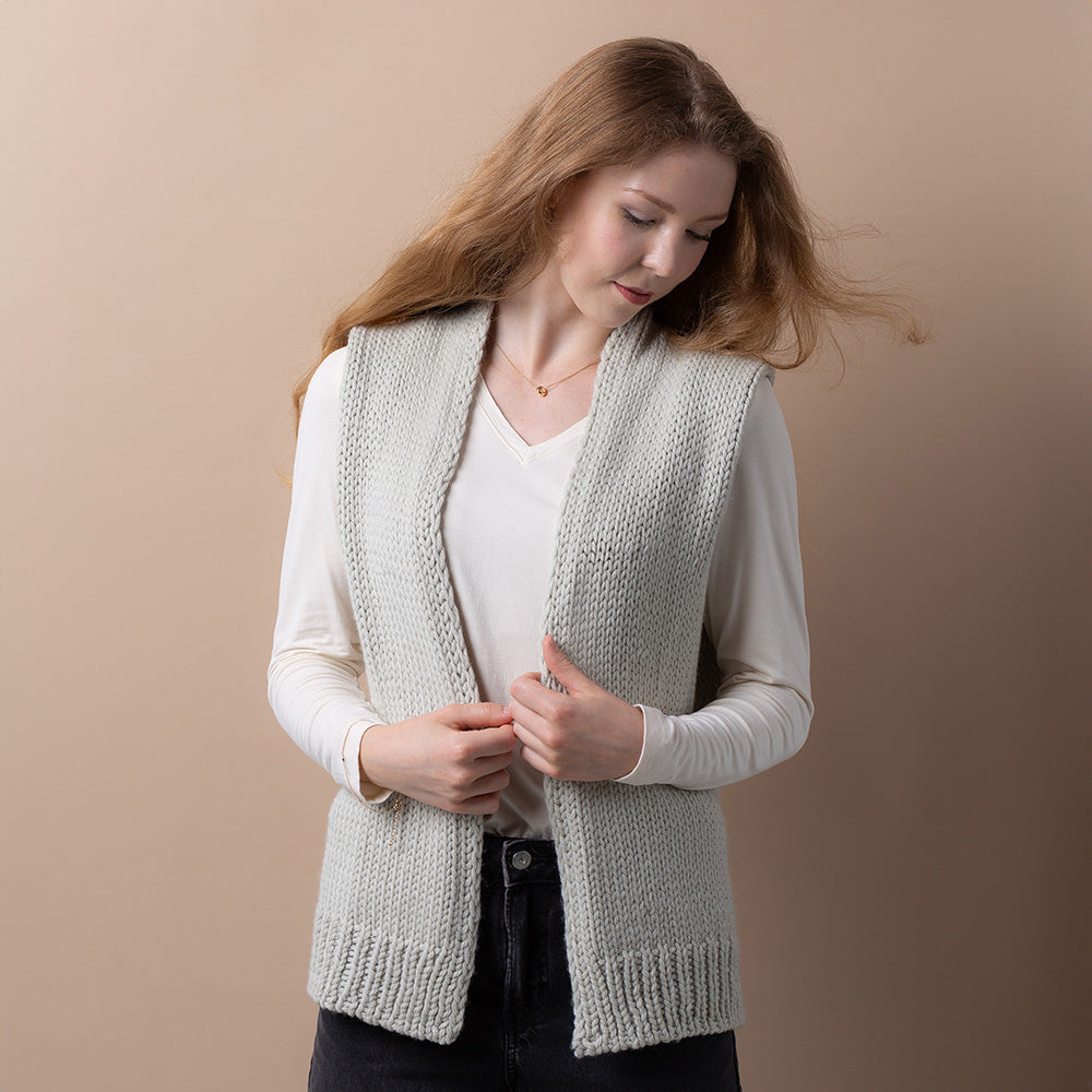Pascuali Straight Cut gilet schema maglia collo scialle