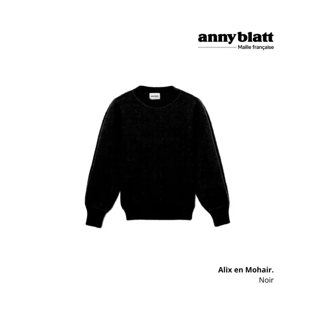 Annyblatt Alix maglione mohair seta nero M
