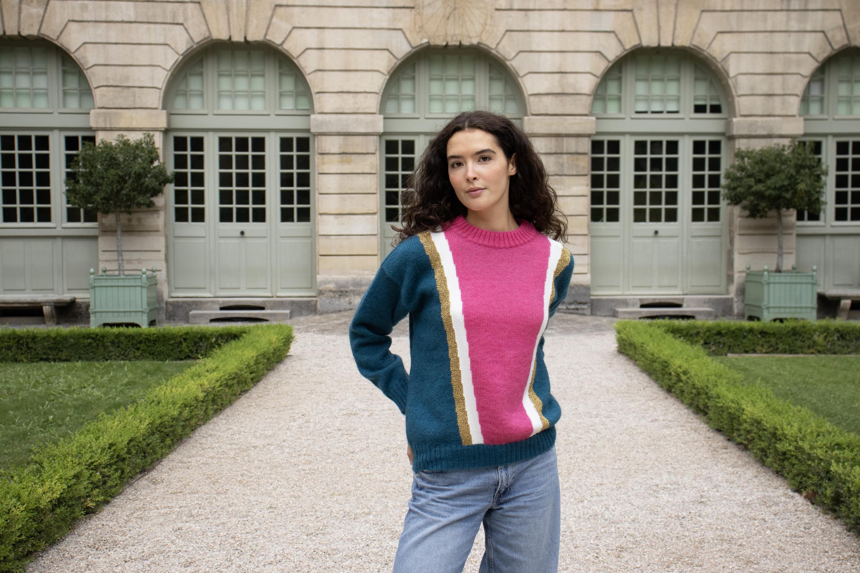 Anny Blatt Serena maglione mohair seta pacifico sorbet