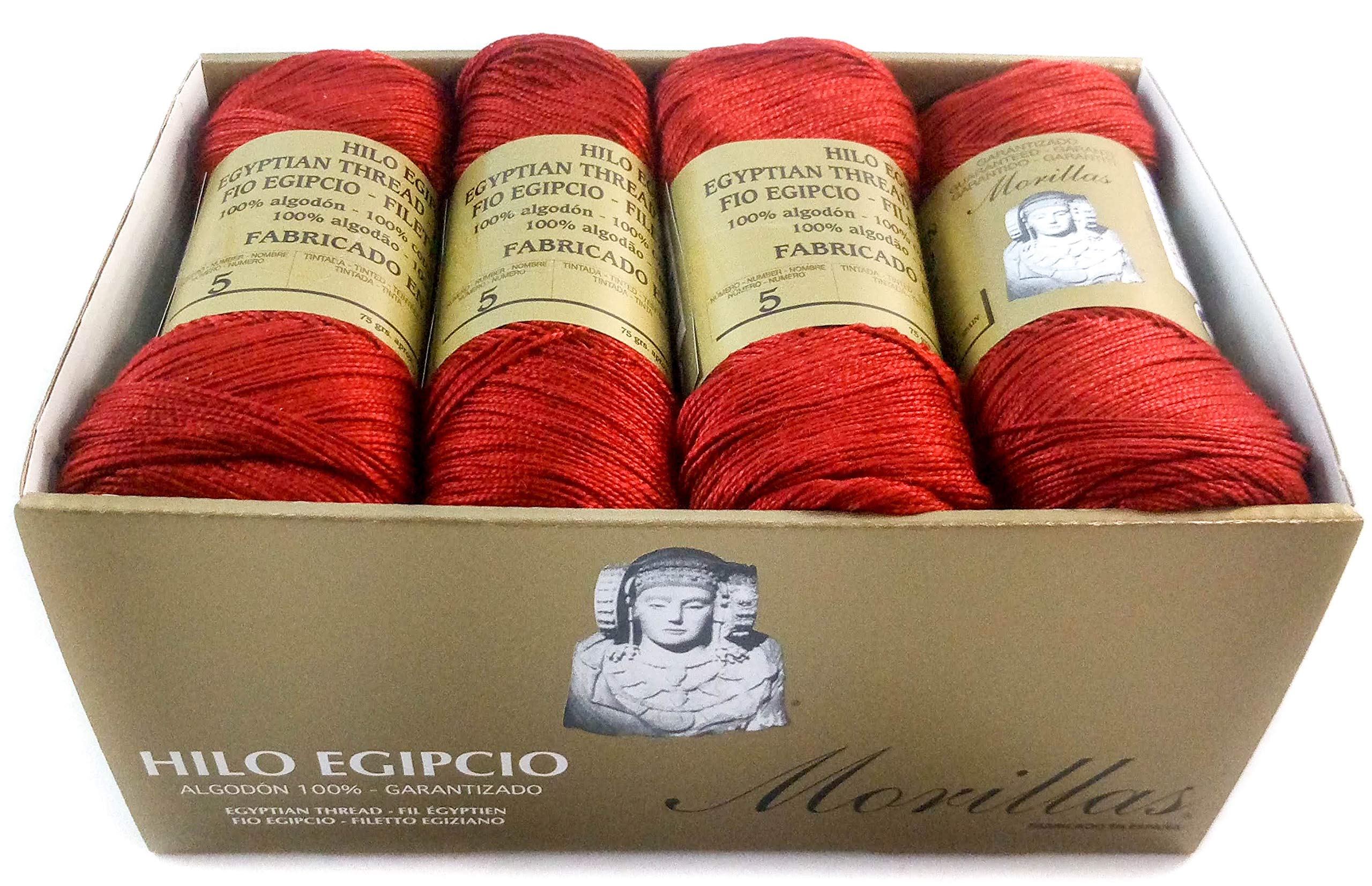 Morillas Zepelines Ne 5/2 filo di cotone granata 18 8 pezzi mercerizzato