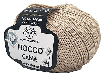 Il Filo di Arianna Fiocco Cable cotone gomitolo 100 g tinta unita