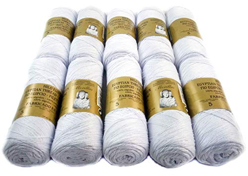 Morillas Zepelines Ne 5/2 filato cotone bianco punto blu 10 pezzi