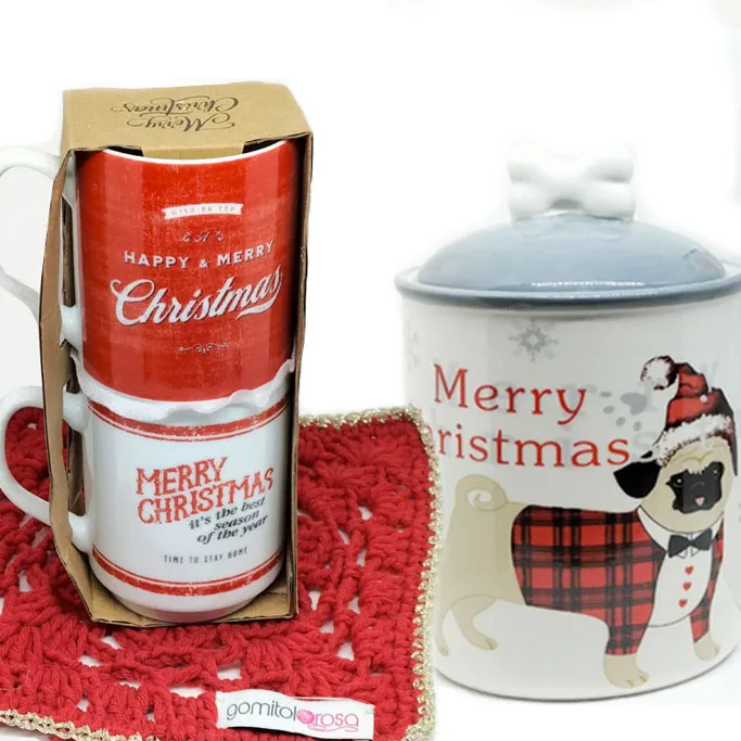 Gomitolorosa Merry Christmas set 2 tazze ceramica