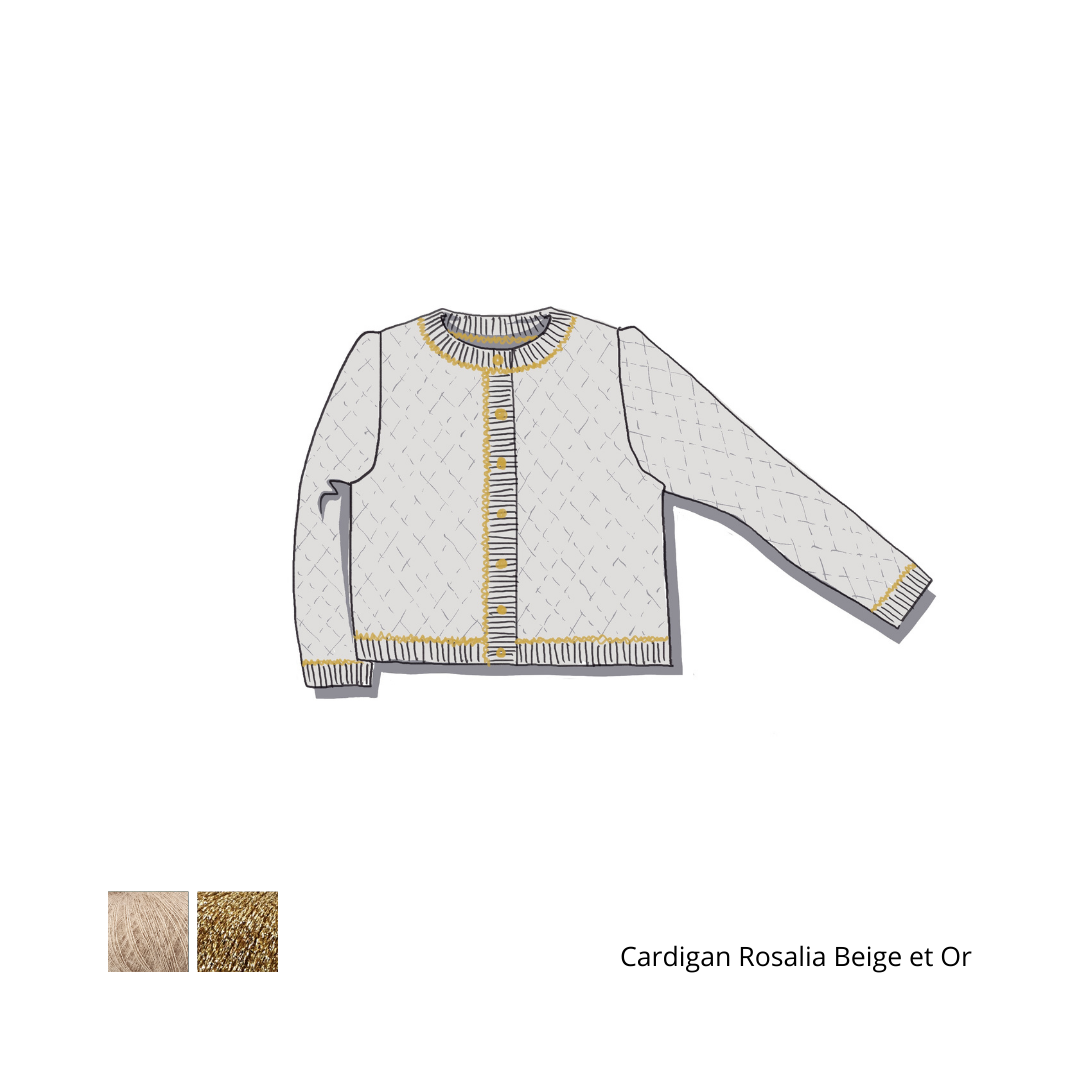 Anny Blatt Rosalia kit maglia cardigan mohair seta