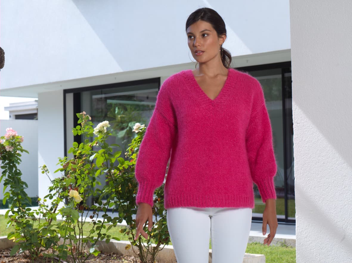 Anny Blatt Kelly Venus kit maglia scollo a V sorbet