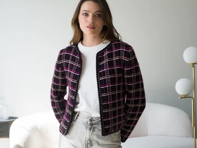 Anny Blatt Prune kit giacca maglia lana merinos