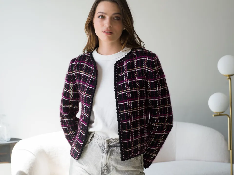 Anny Blatt Prune kit giacca maglia lana merinos