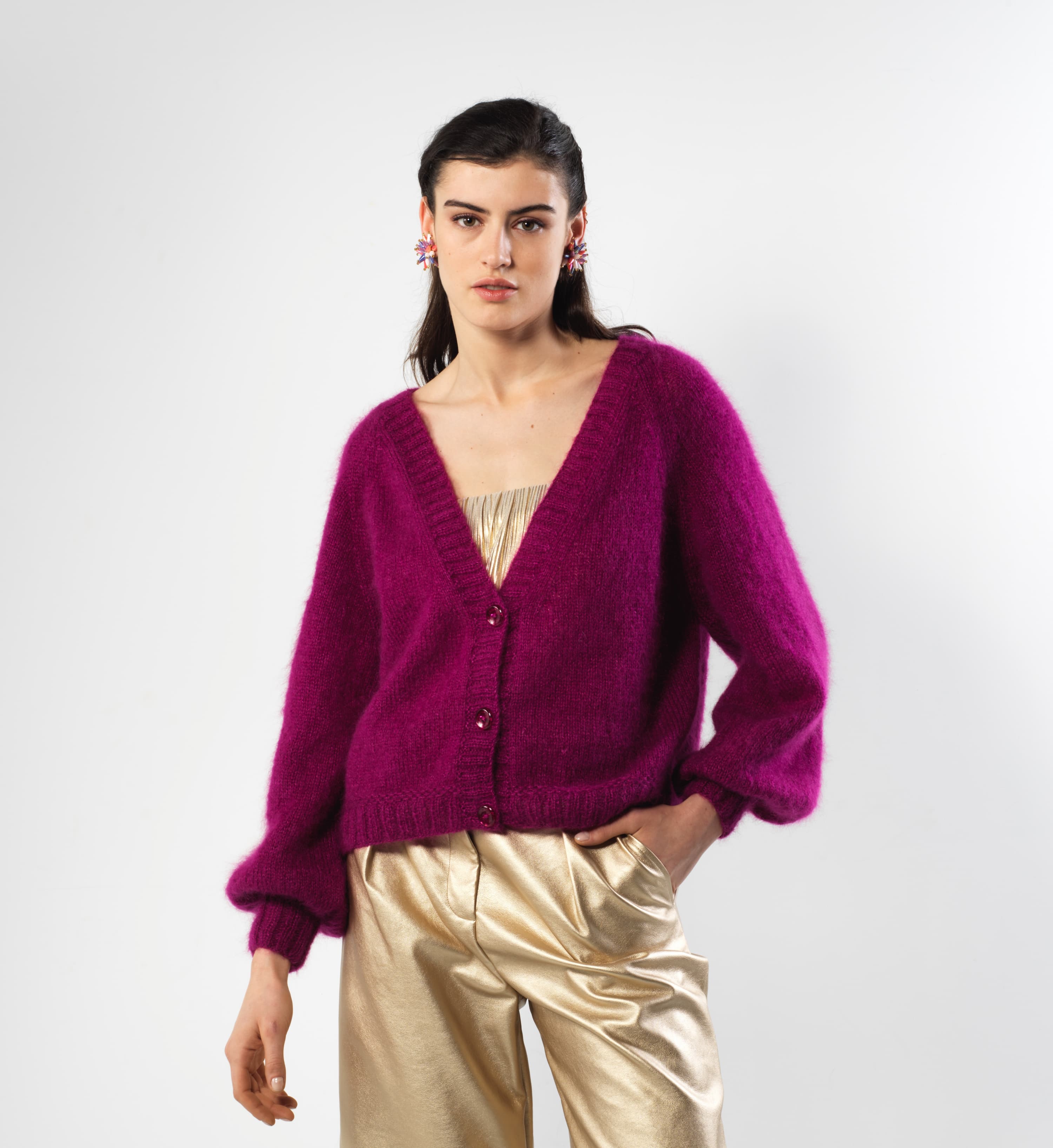 Annyblatt April gilet kit maglia taglia S mohair seta