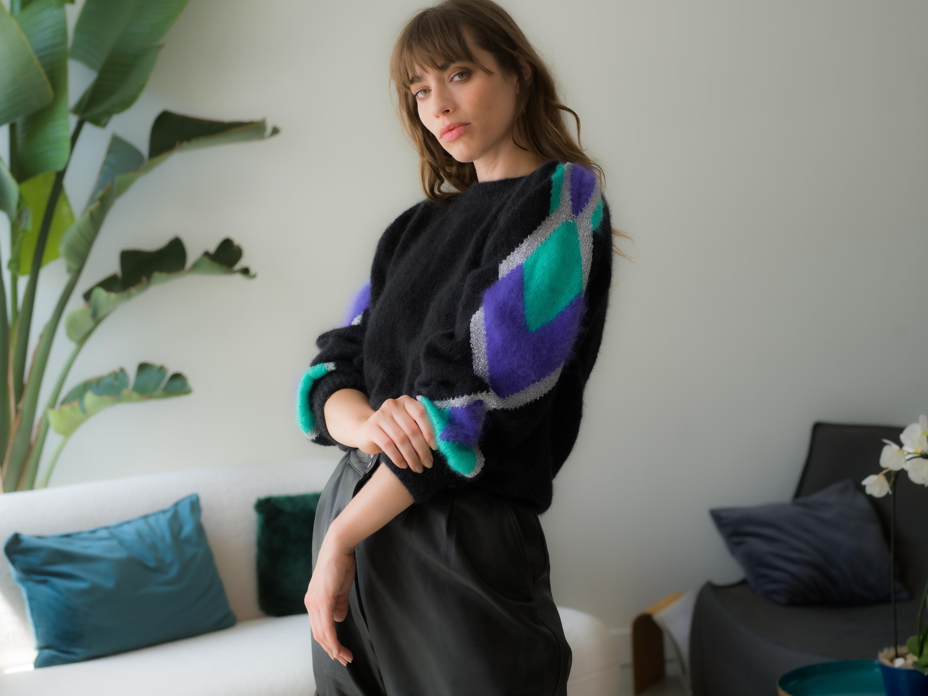 Annyblatt Diamant kit maglia pullover mohair jacquard