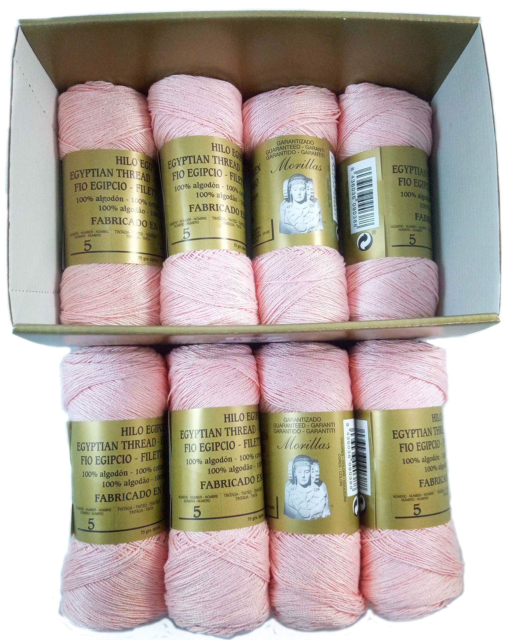 Morillas Zepelines Ne 5/2 cotone perlato mercerizzato rosa 8 x8