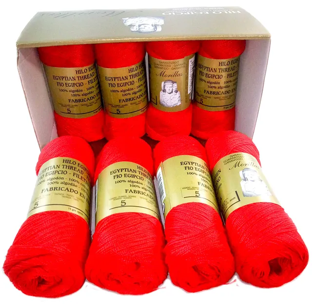 Morillas Zepelines Ne 5/2 filo di cotone rosso 11 8 pezzi mercerizzato
