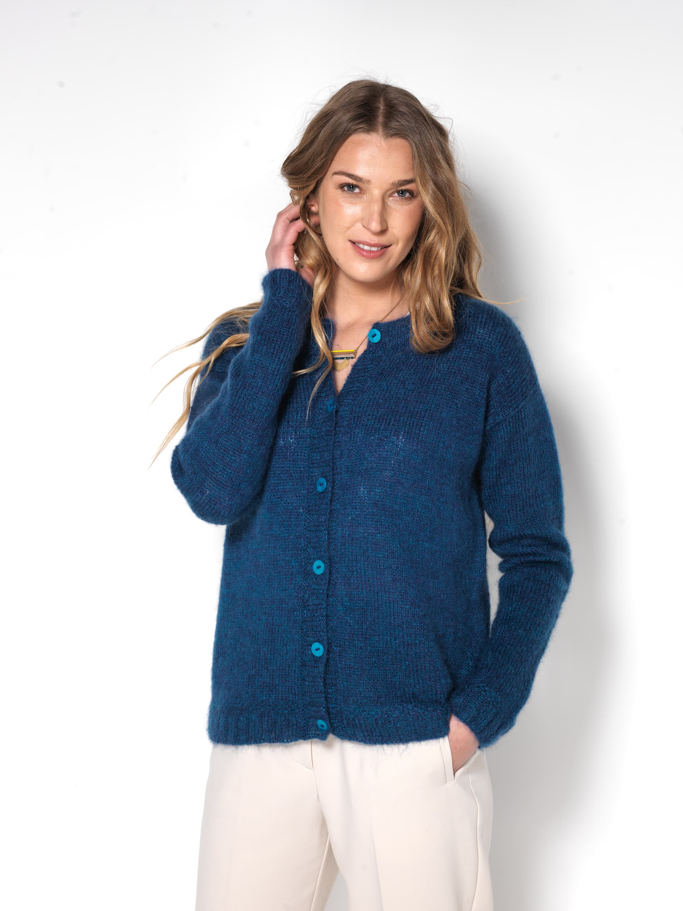 Anny Blatt Honey Moon Aude kit cardigan mohair seta