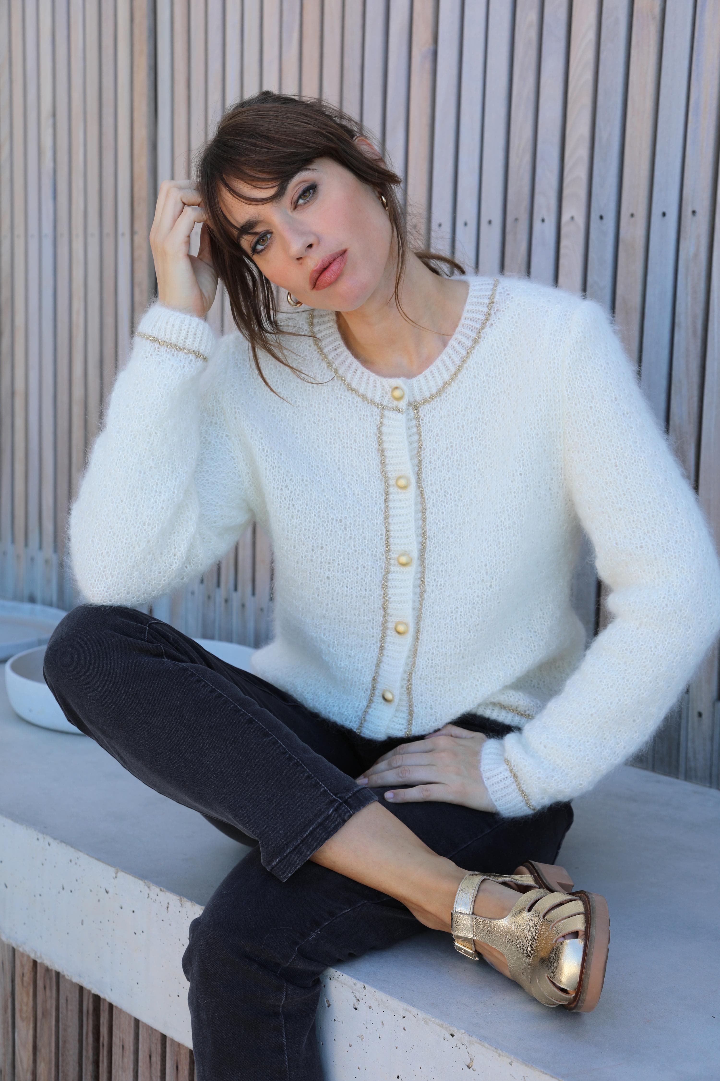 Anny Blatt Rosalia kit maglia cardigan mohair seta