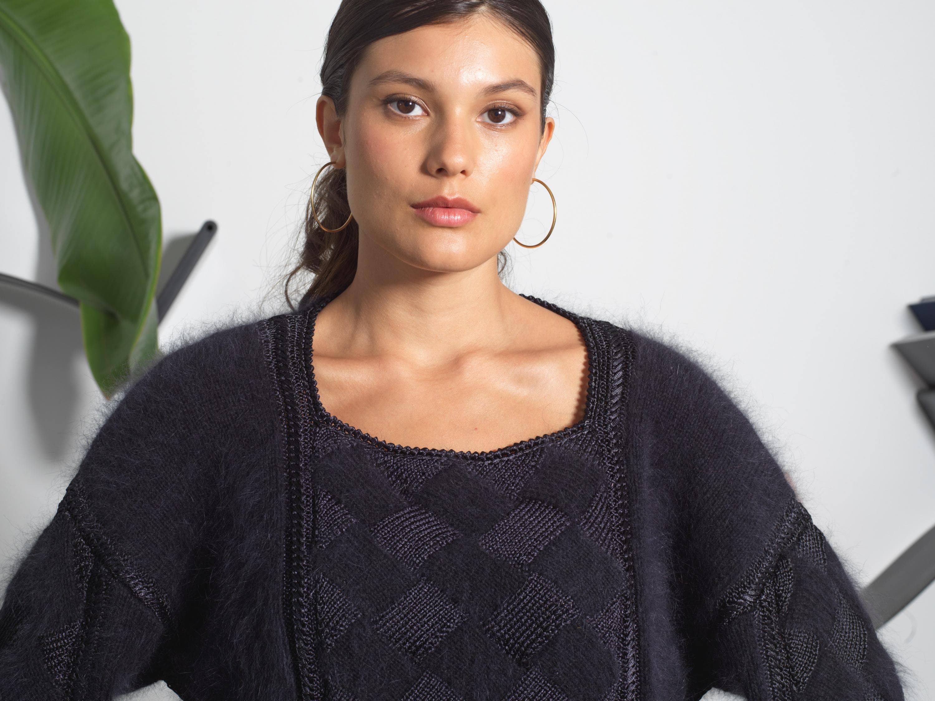 Annyblatt Angora Douceur Linda kit maglia S nero angora