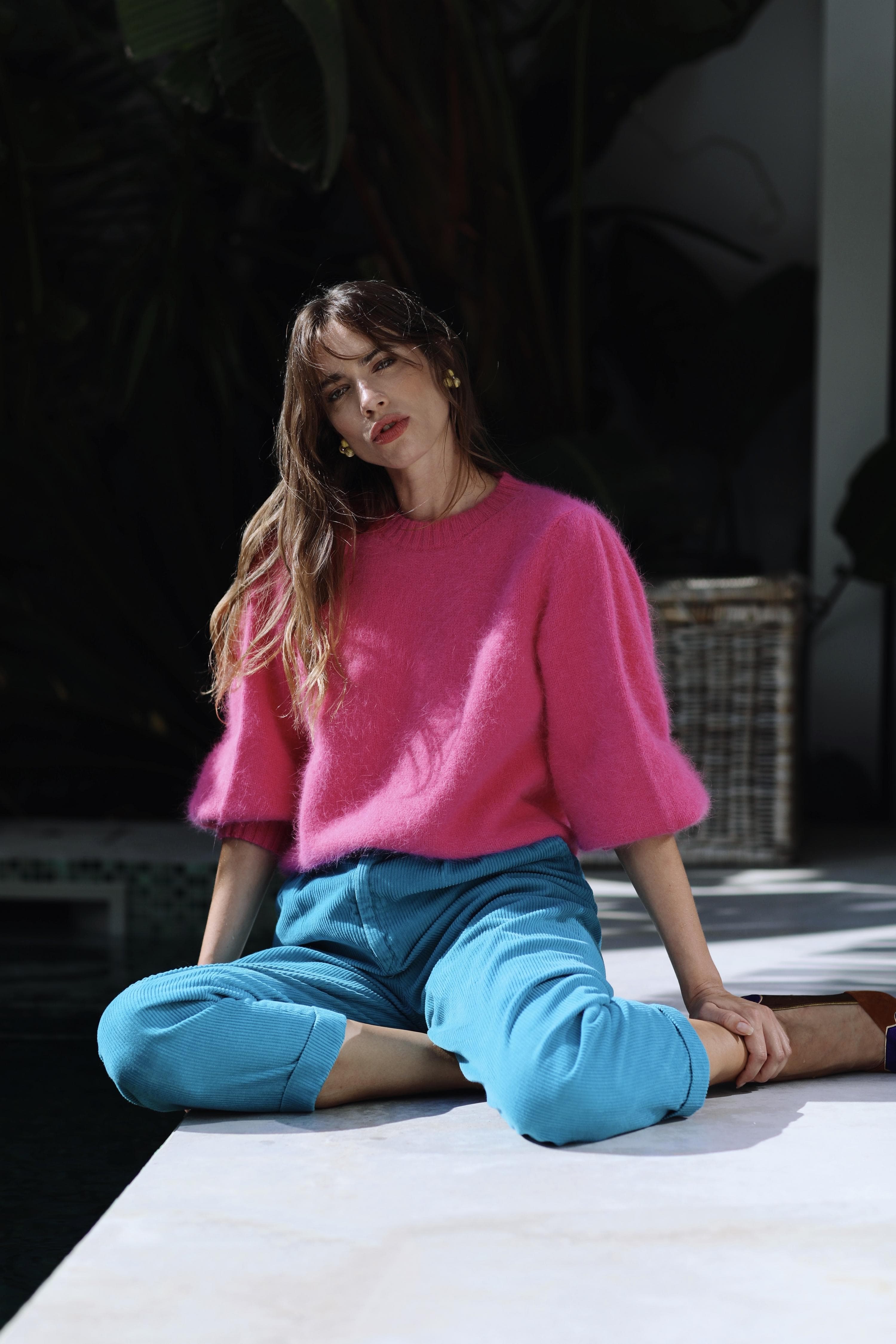 Anny Blatt Alix maglione angora rosa sorbetto leggero
