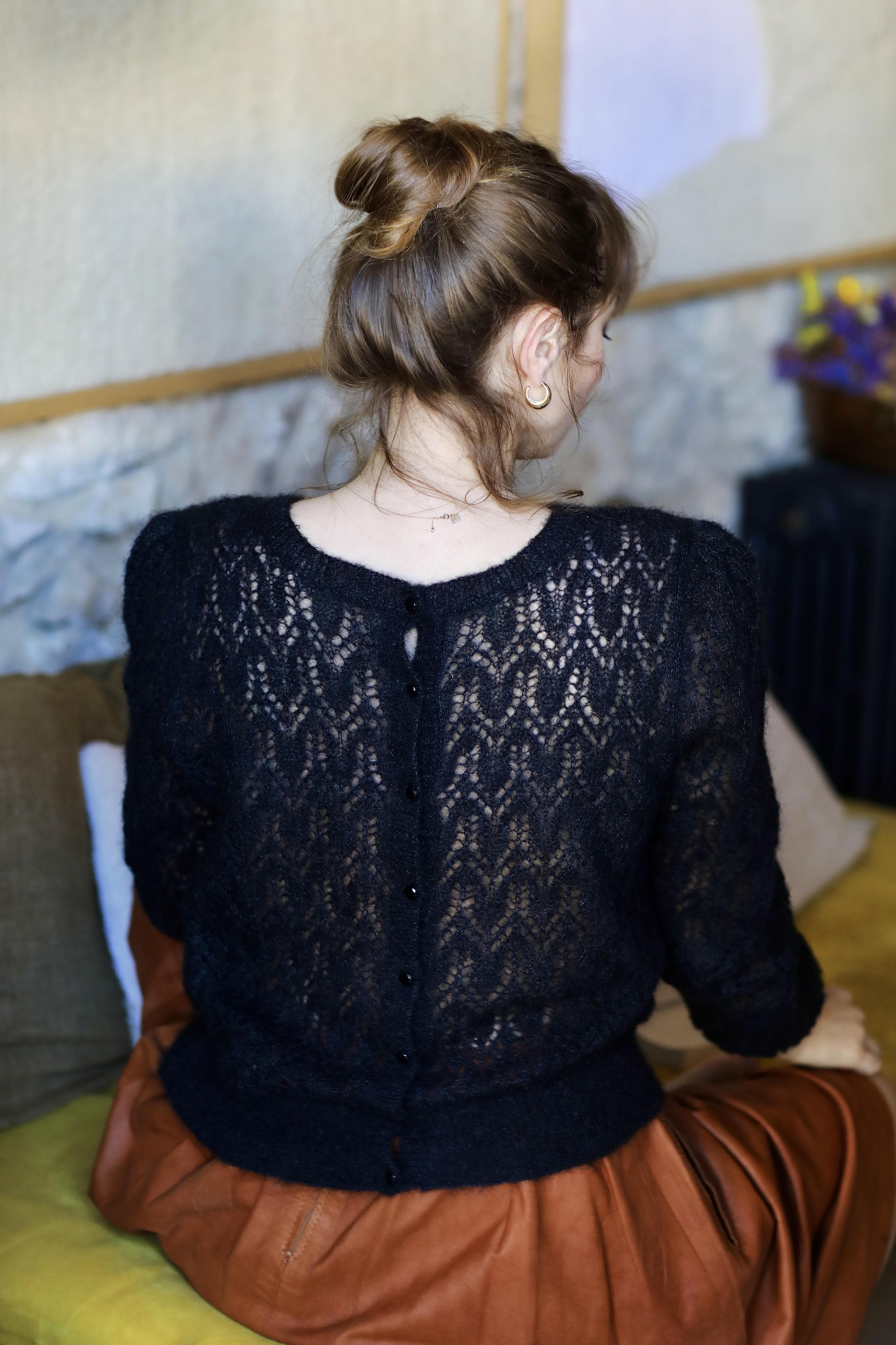 Annyblatt Cesaria cardigan kit maglia nero taglia M