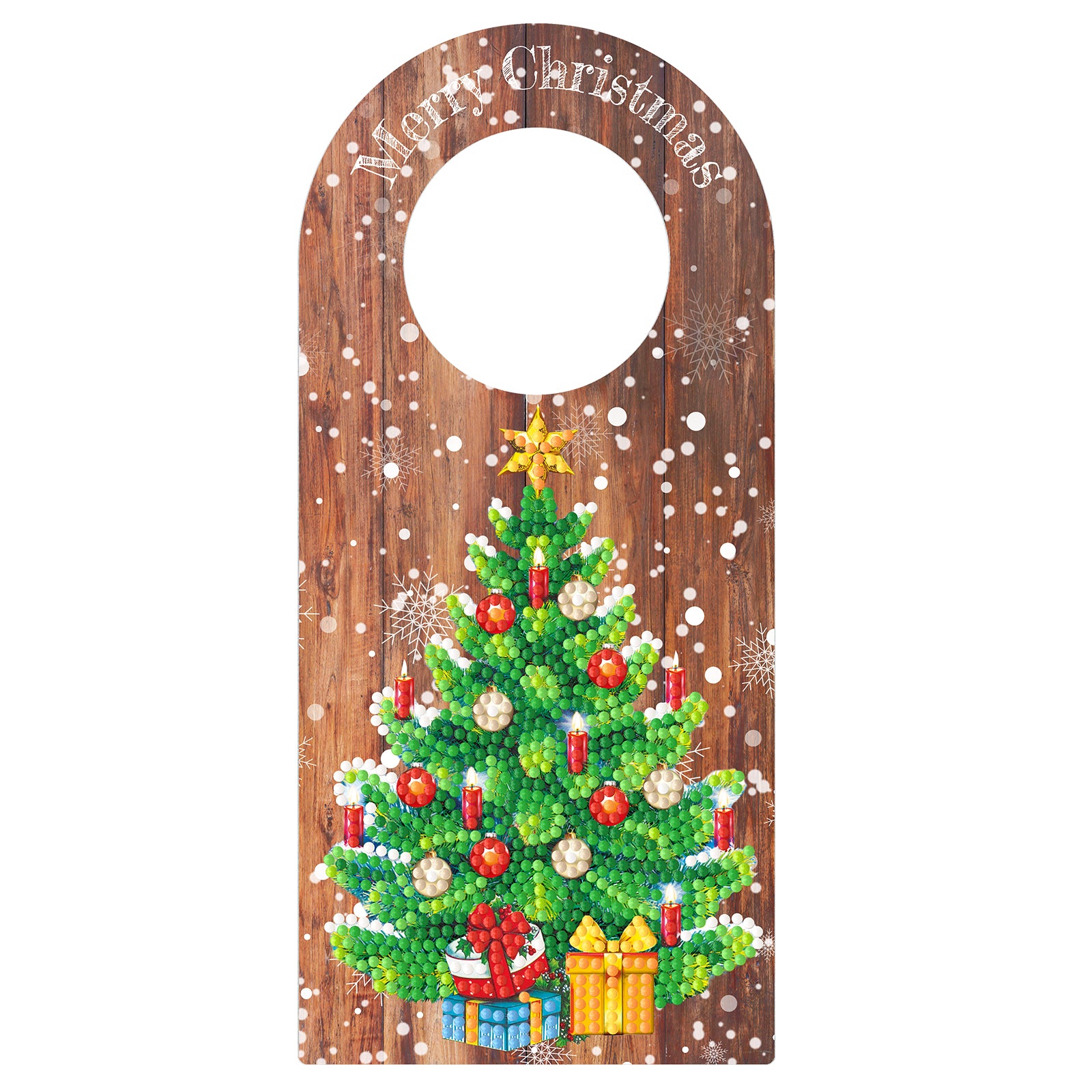 Fuoriporta legno diamond painting pupazzo di neve