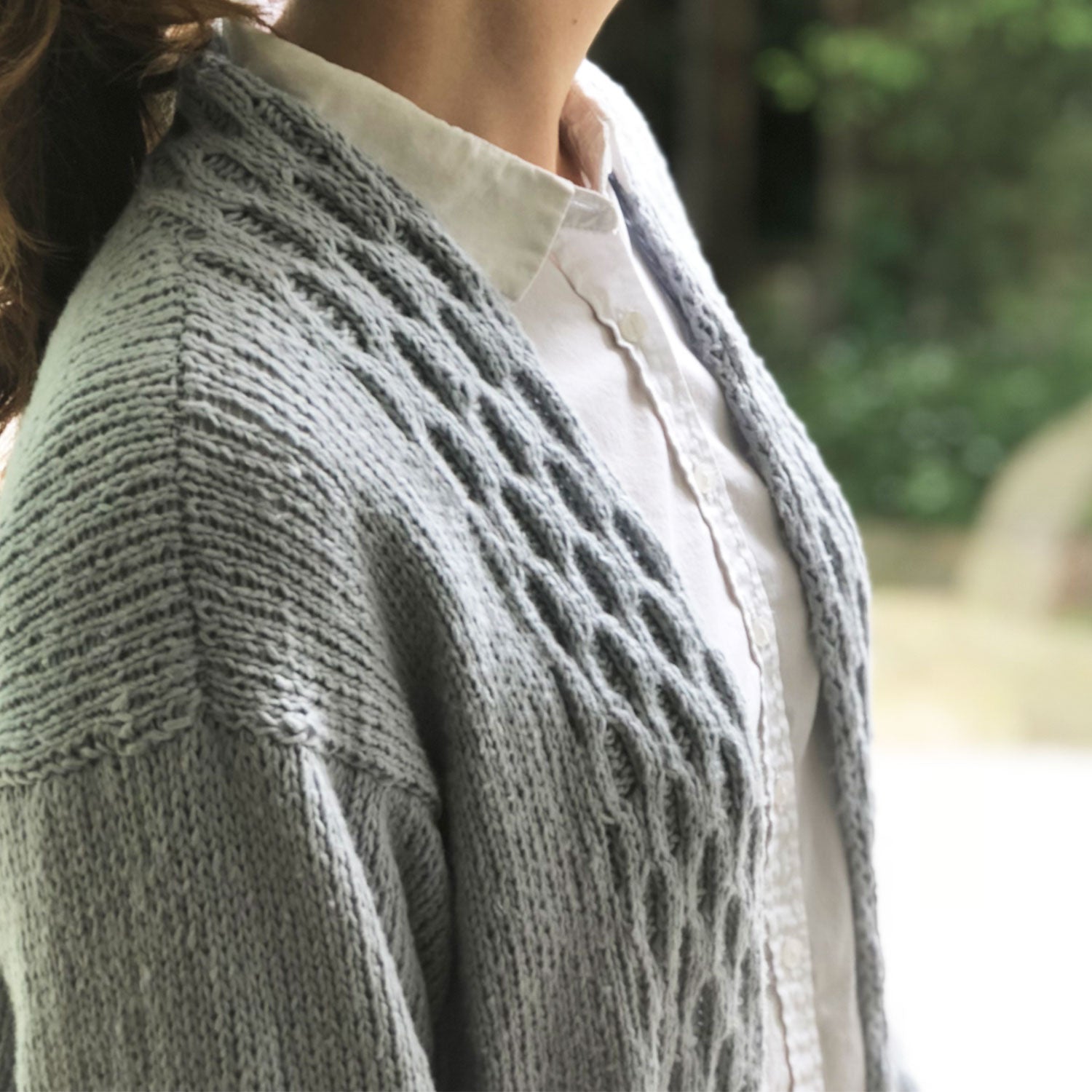 Pascuali Nube schema maglia cardigan cotone trecce