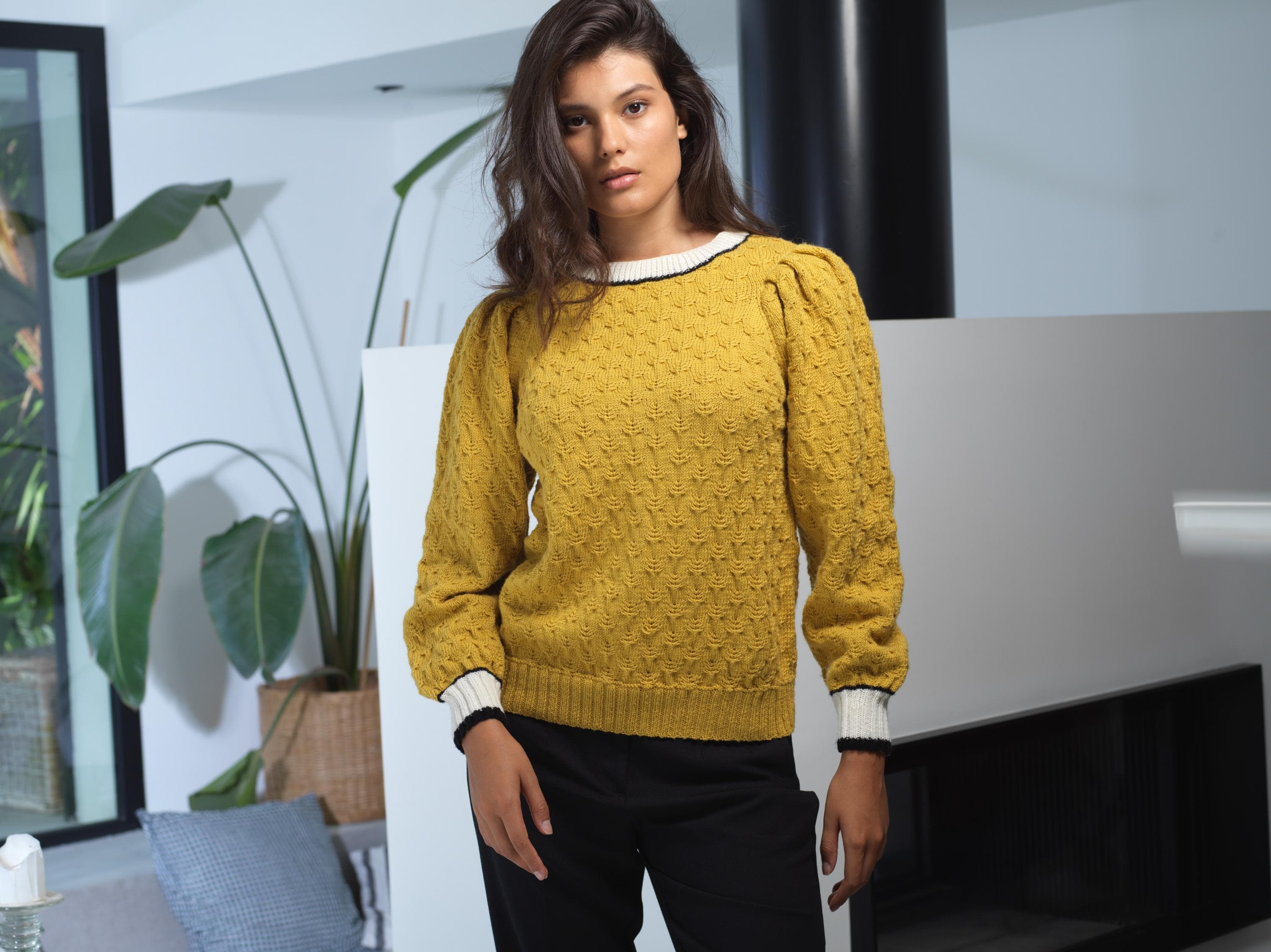 Anny Blatt Carla maglione ai ferri kit maglia merino