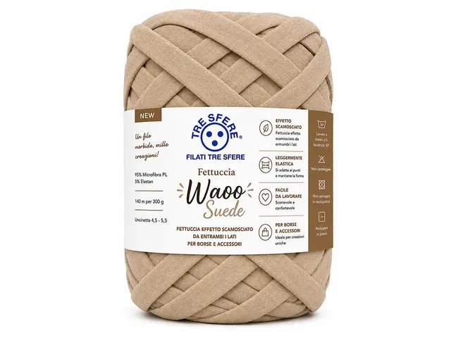Il Filo di Arianna Waoo Suede fettuccia scamosciata Neve 01 300g
