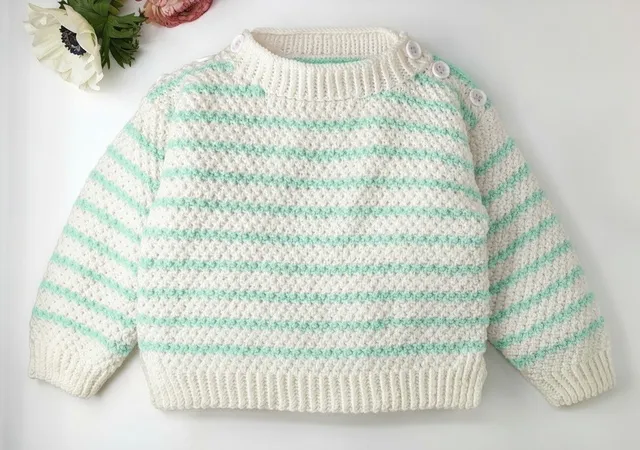 Annyblatt Jacinthe kit maglia neonato merinos bianco verde taglia 2