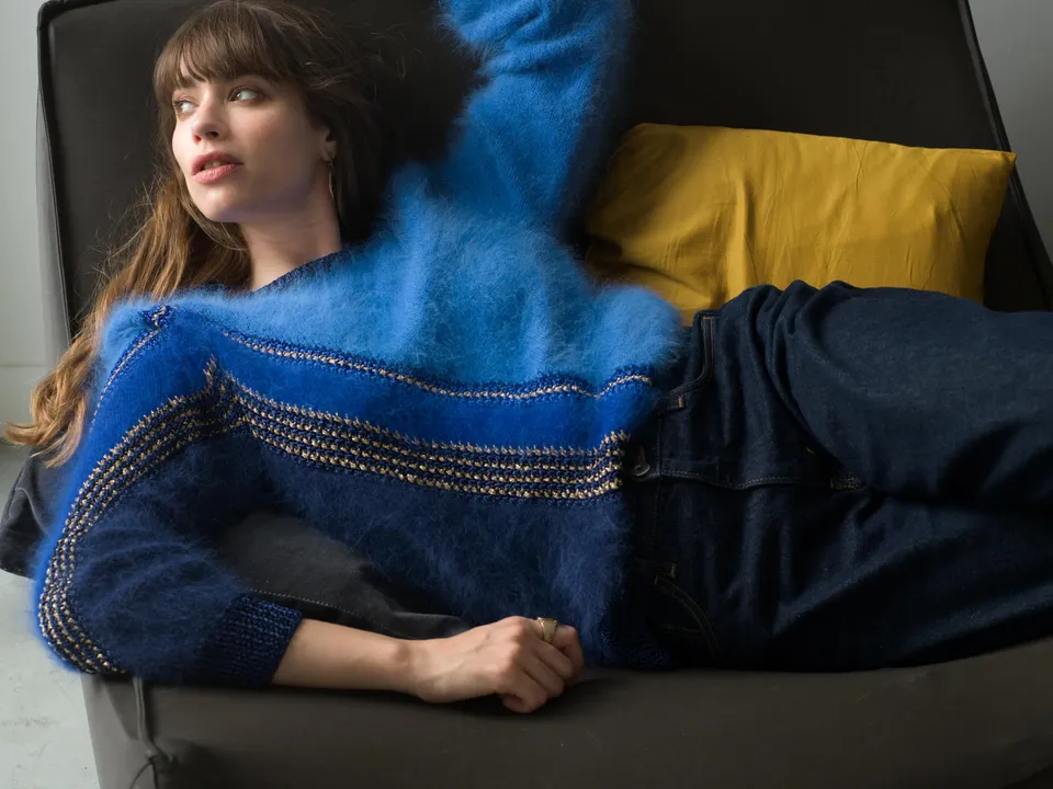 Anny Blatt Cybelle maglione ai ferri kit maglia angora