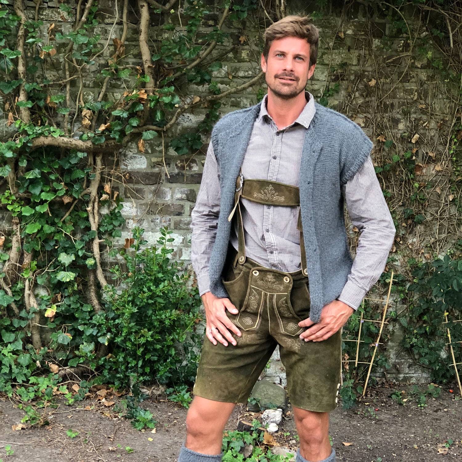 Pascuali Munich gilet uomo schema maglia a trecce