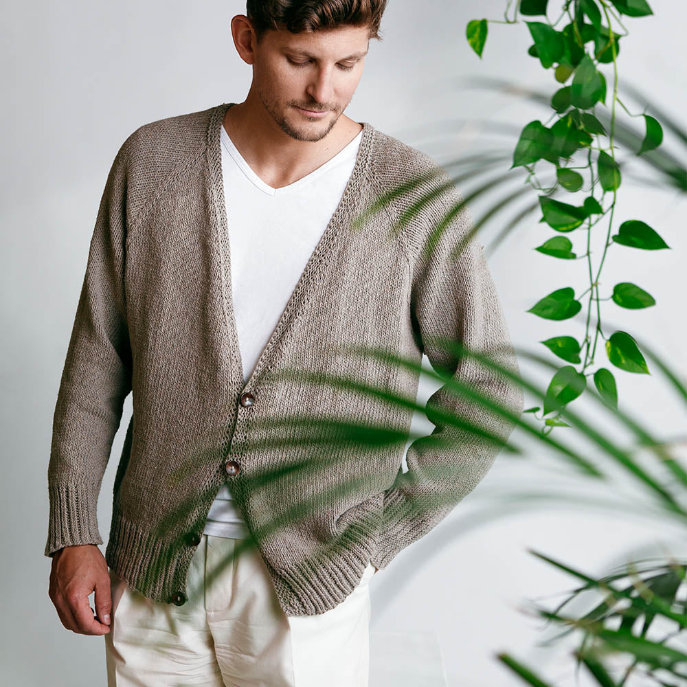 Pascuali Tarun Cardigan schema maglia uomo raglan