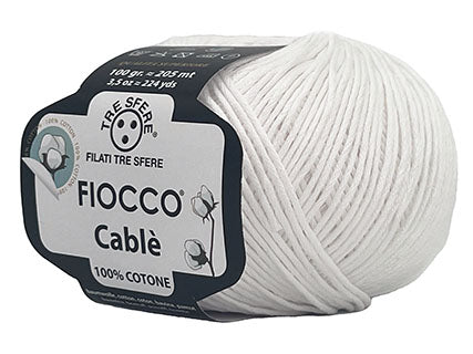 Il Filo di Arianna Fiocco Cable cotone gomitolo 100 g tinta unita