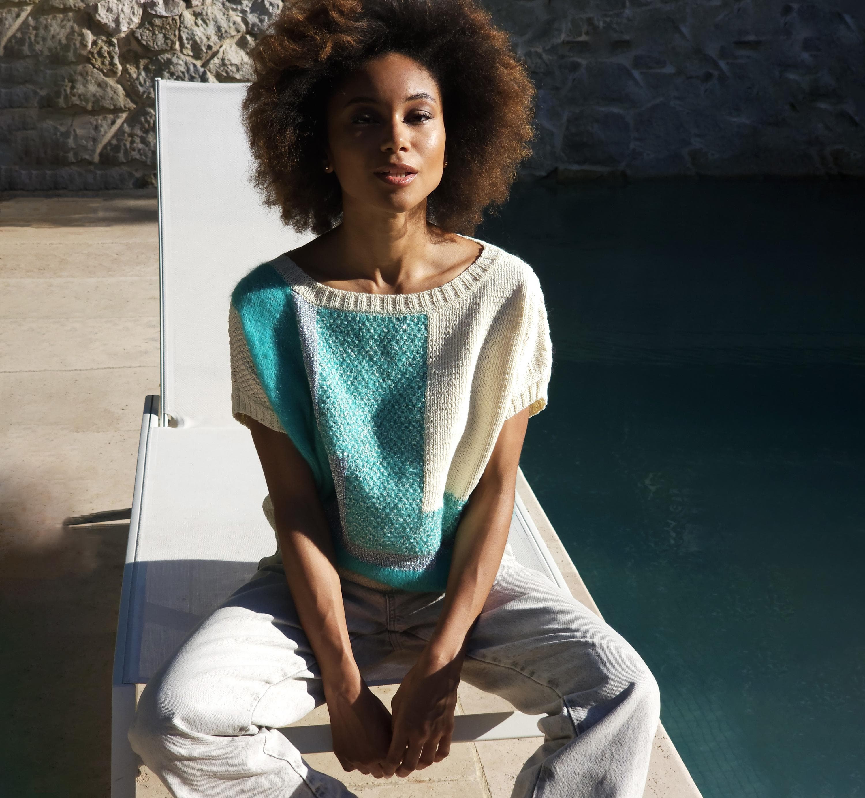Annyblatt Ivy top kit maglia estivo jacquard