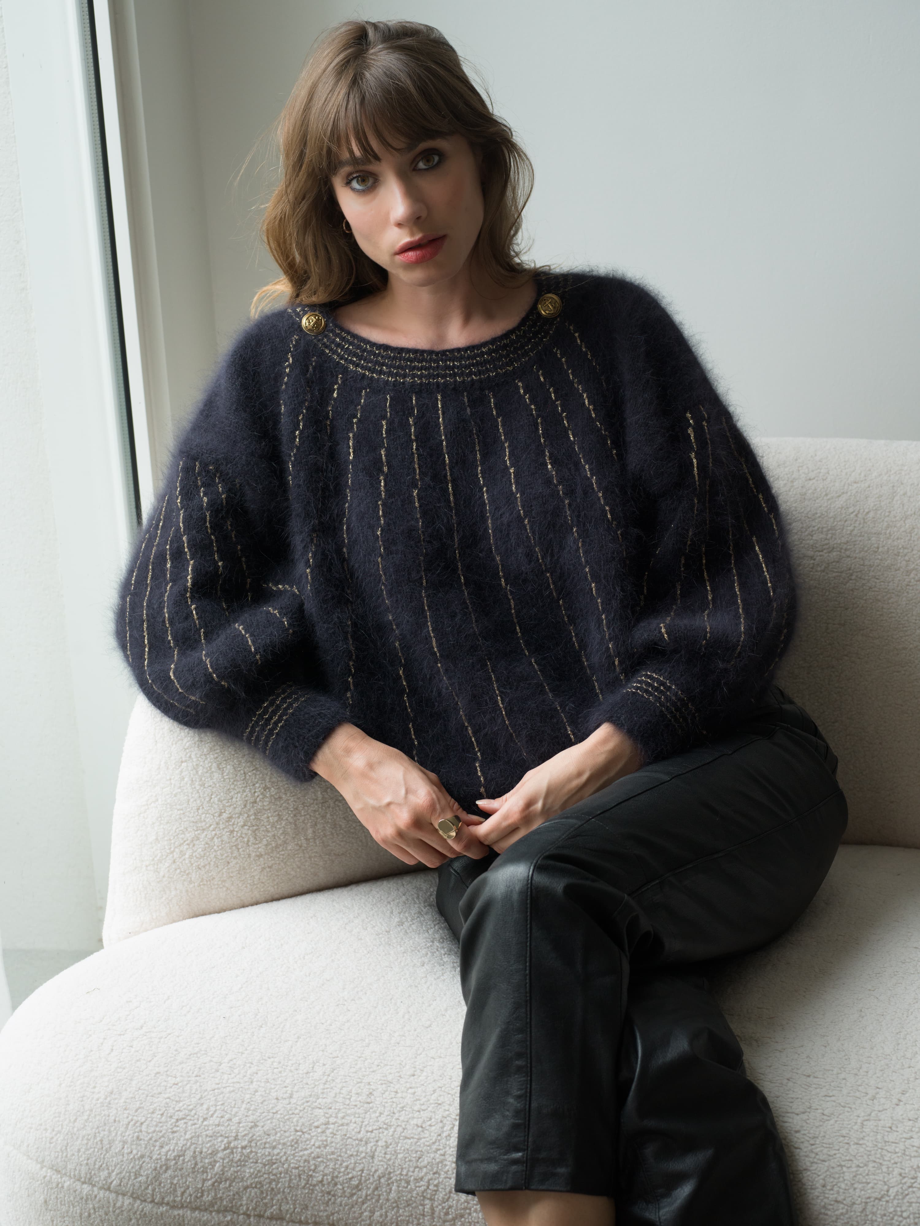 Annyblatt Athena kit maglia pullover angora oro