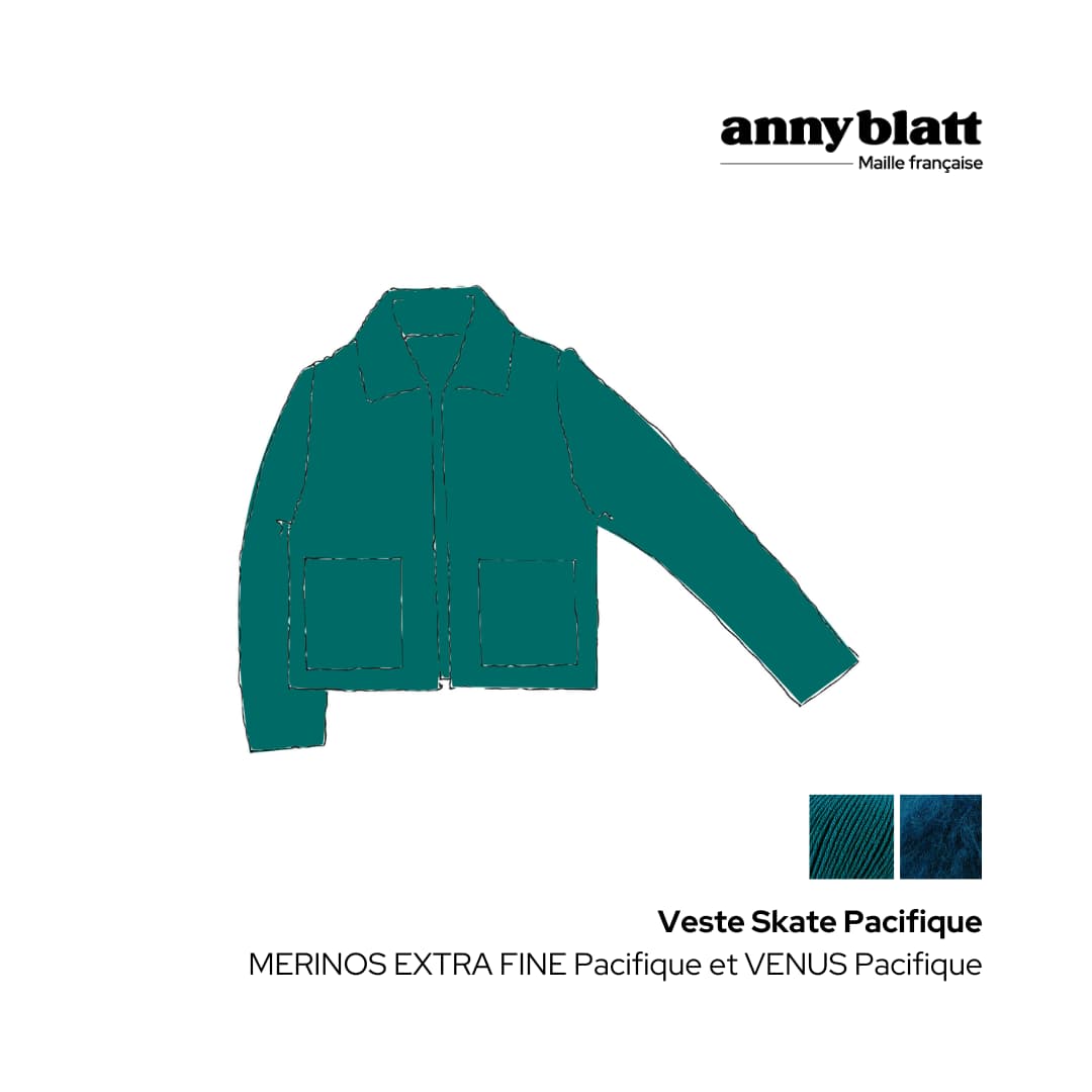 Annyblatt Skate kit giacca mohair merino nero ferri 5,5