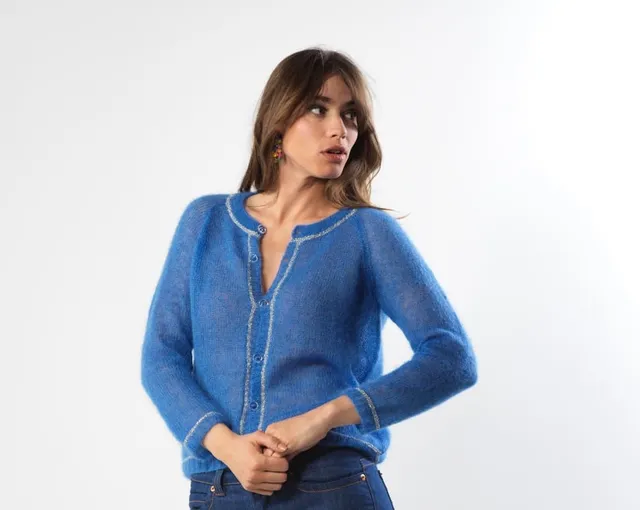 Annyblatt Cassiopée cardigan kit maglia mohair taglia M