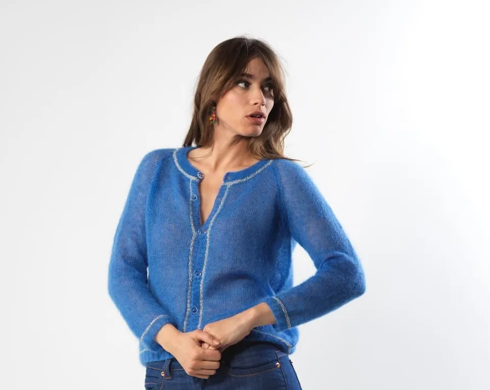 Annyblatt Cassiopée cardigan kit maglia mohair taglia M