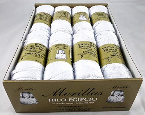 Morillas Zepelines Ne 5/2 filato cotone bianco punto blu 16 pezzi