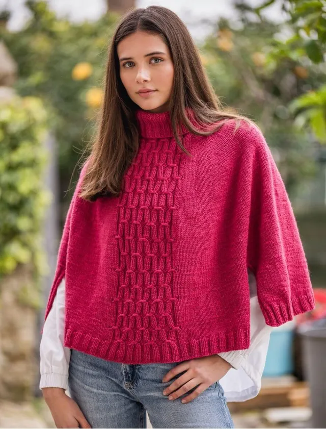 Rosarios4 Capa Magenta mantella donna modello