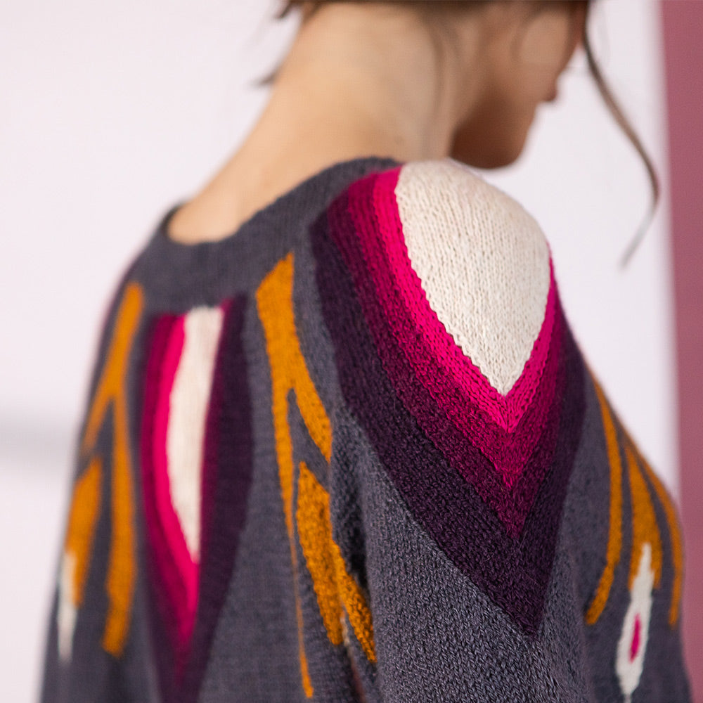 Pascuali Orchideja schema maglione donna alpaca
