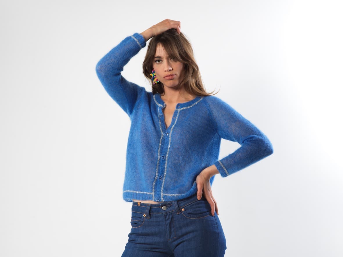 Annyblatt Cassiopée cardigan kit maglia mohair taglia M