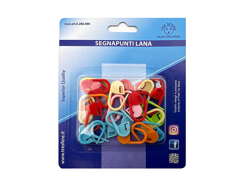 Il Filo di Arianna Segnapunti lana marcapunti 24 pz colorati