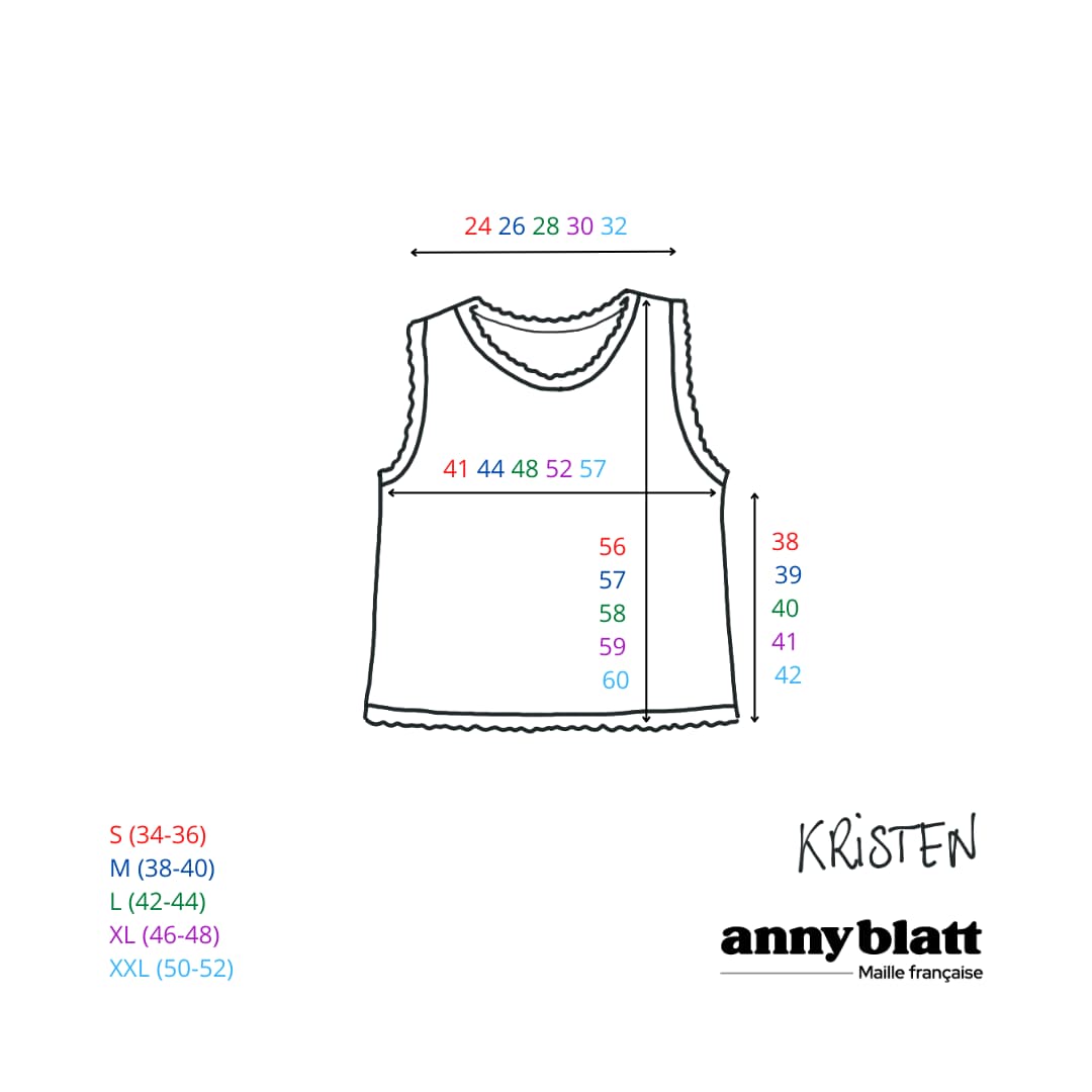 Annyblatt Kristen kit uncinetto canotta cotone righe
