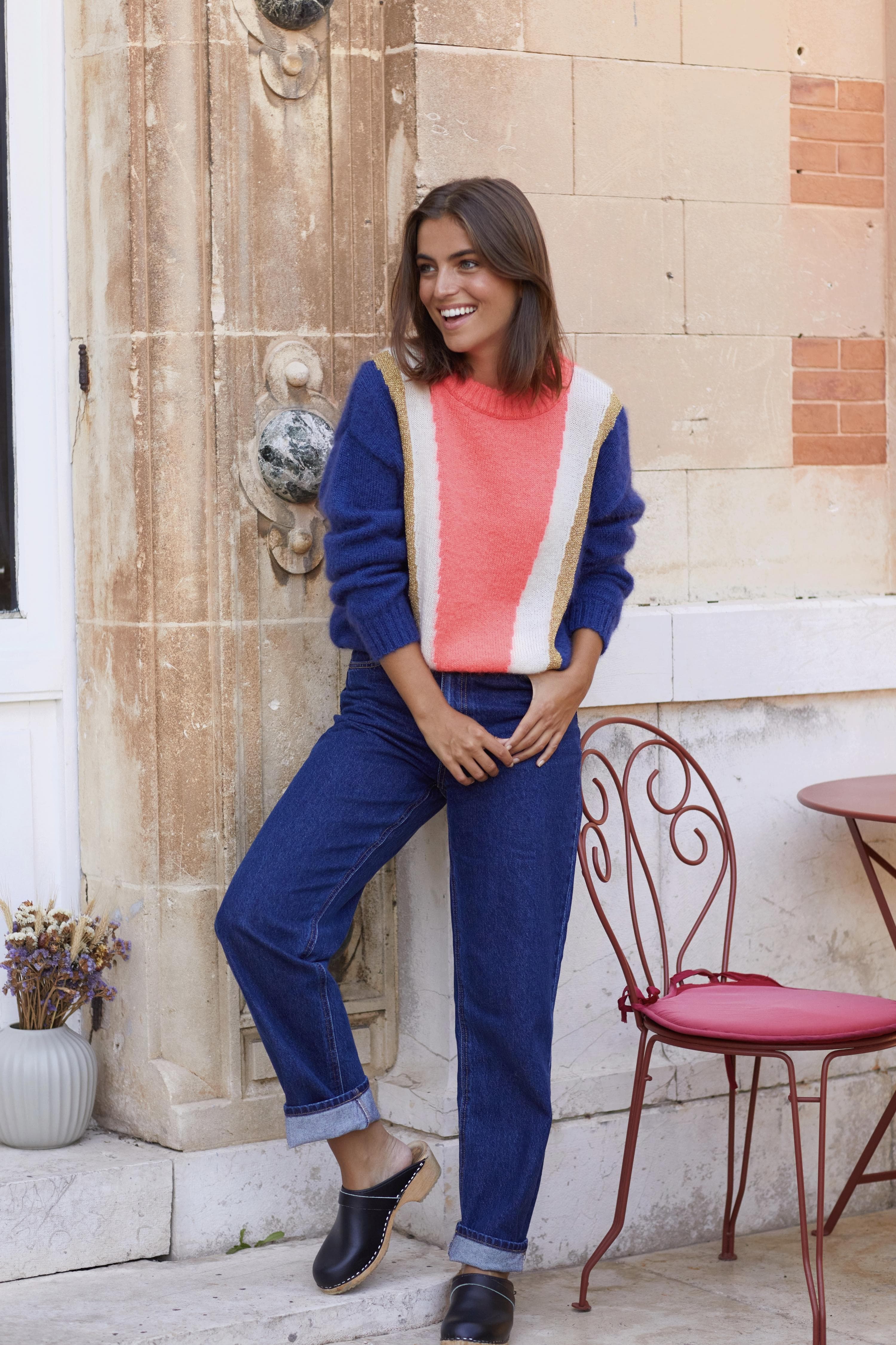 Anny Blatt Serena maglione mohair seta neon