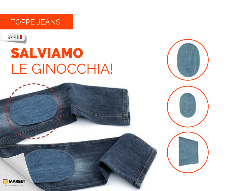 Il Filo di Arianna toppe jeans termoadesive bianco piccola 2 pezzi