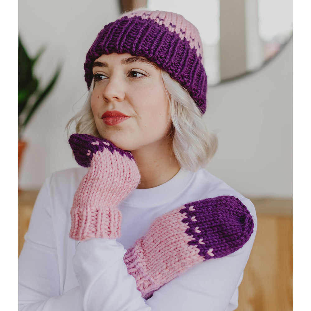 Pascuali Kosy Winter Set schema maglia cappello e muffole