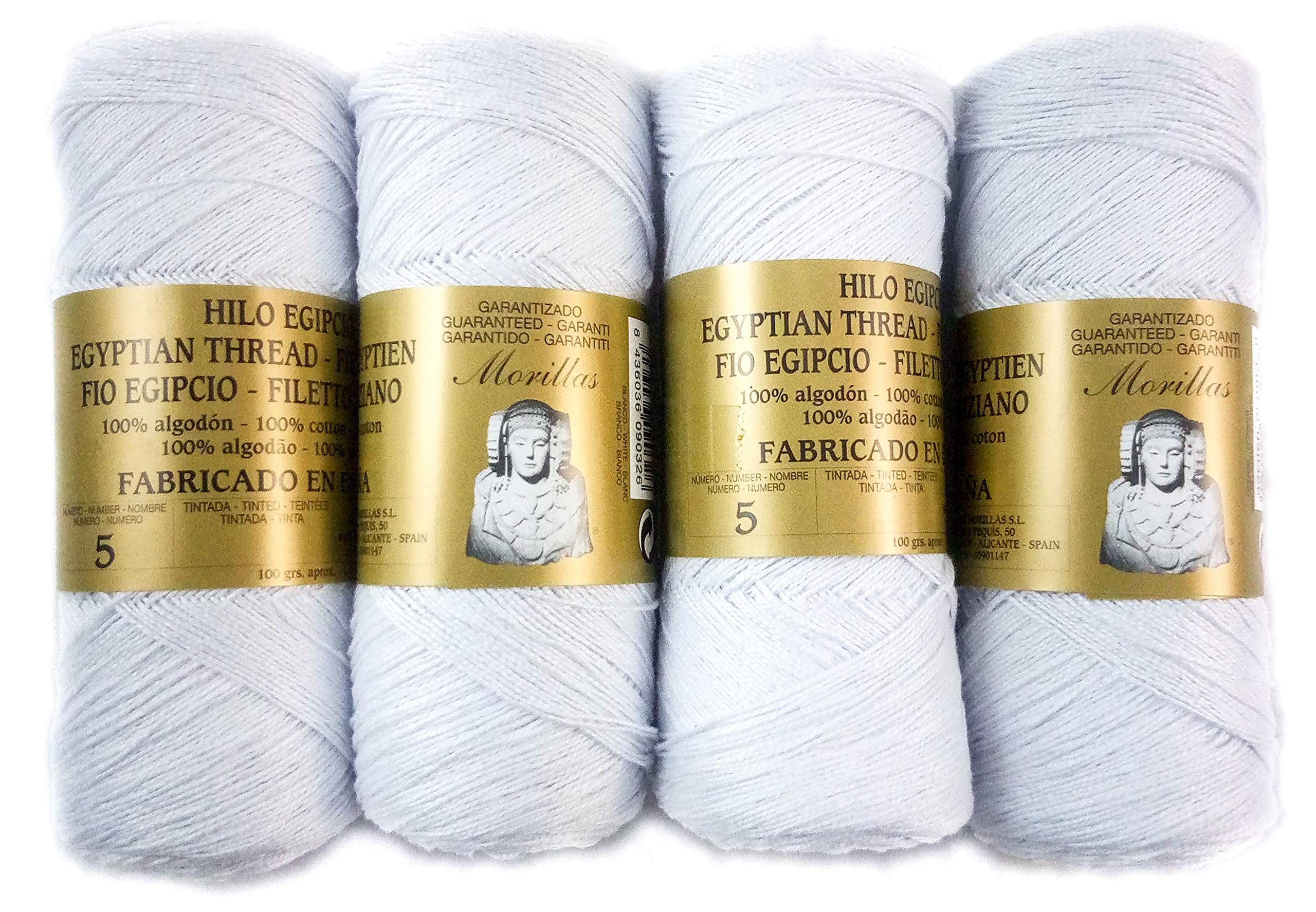Morillas Zepelines Ne 5/2 cotone perlato bianco blu 4 pezzi