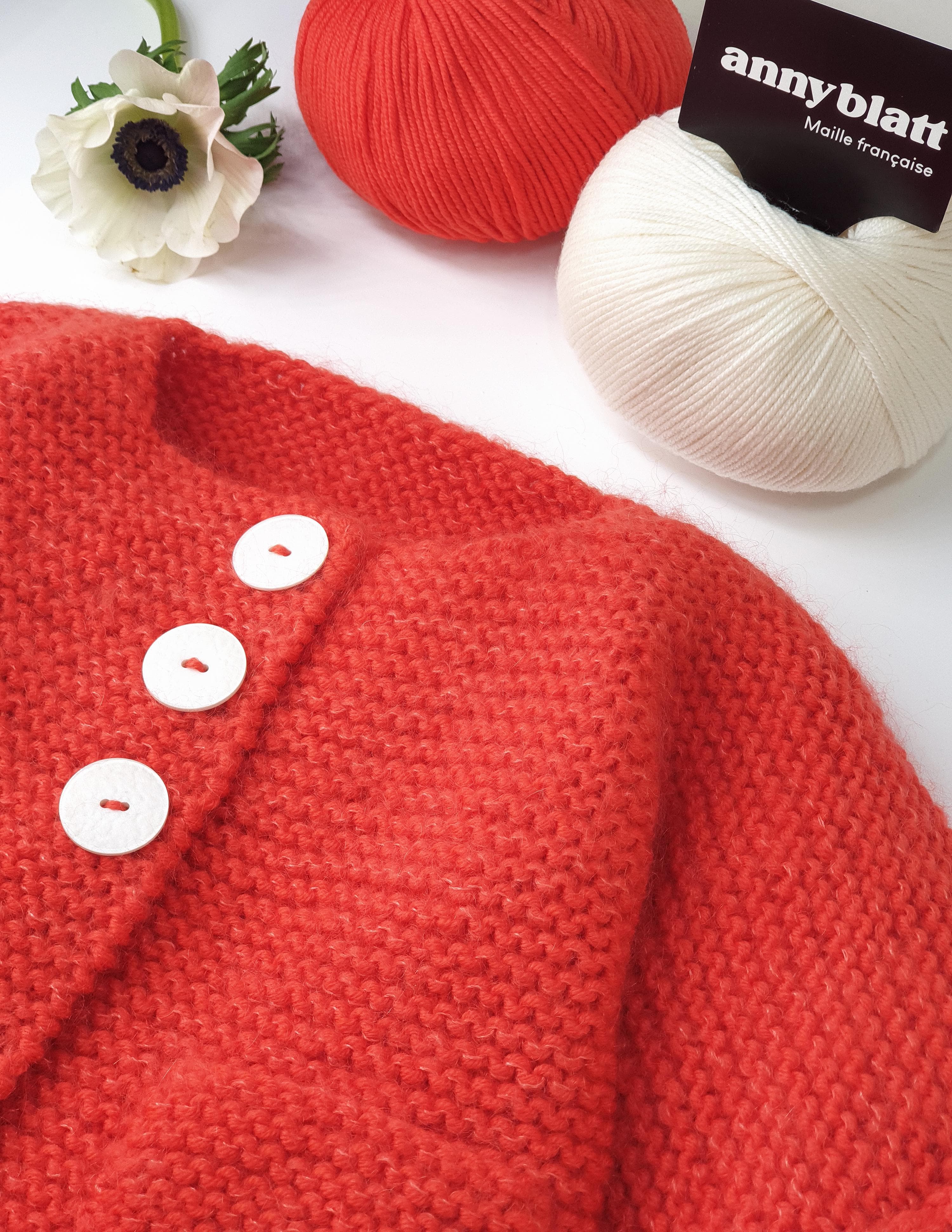 Annyblatt Pin cappottino neonato modello maglia merinos