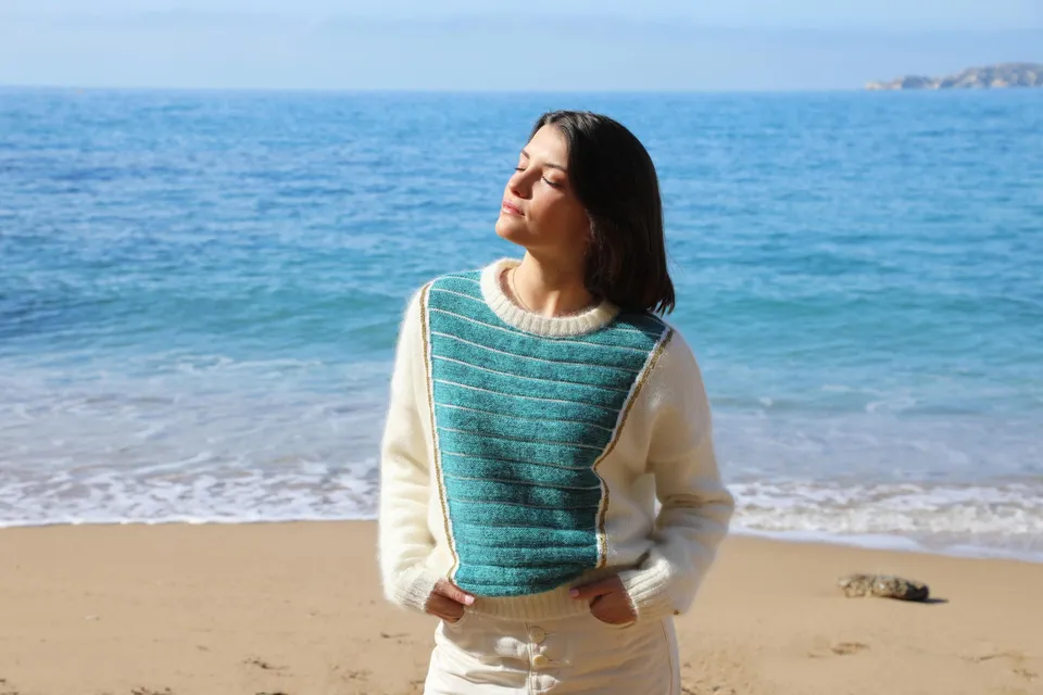 Annyblatt Petra pullover seta Tahiti maniche lunghe